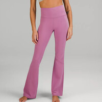 lululemon High-Rise 瑜伽裸感高腰提臀舞蹈运动健身微喇叭长裤女款 LW5DKMS1 粉色 XS